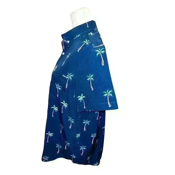 Chubbies Short Sleeve Button Up Men’s Sz S Palm Tree All Over Navy Blue Hawiian - Picture 3 of 9